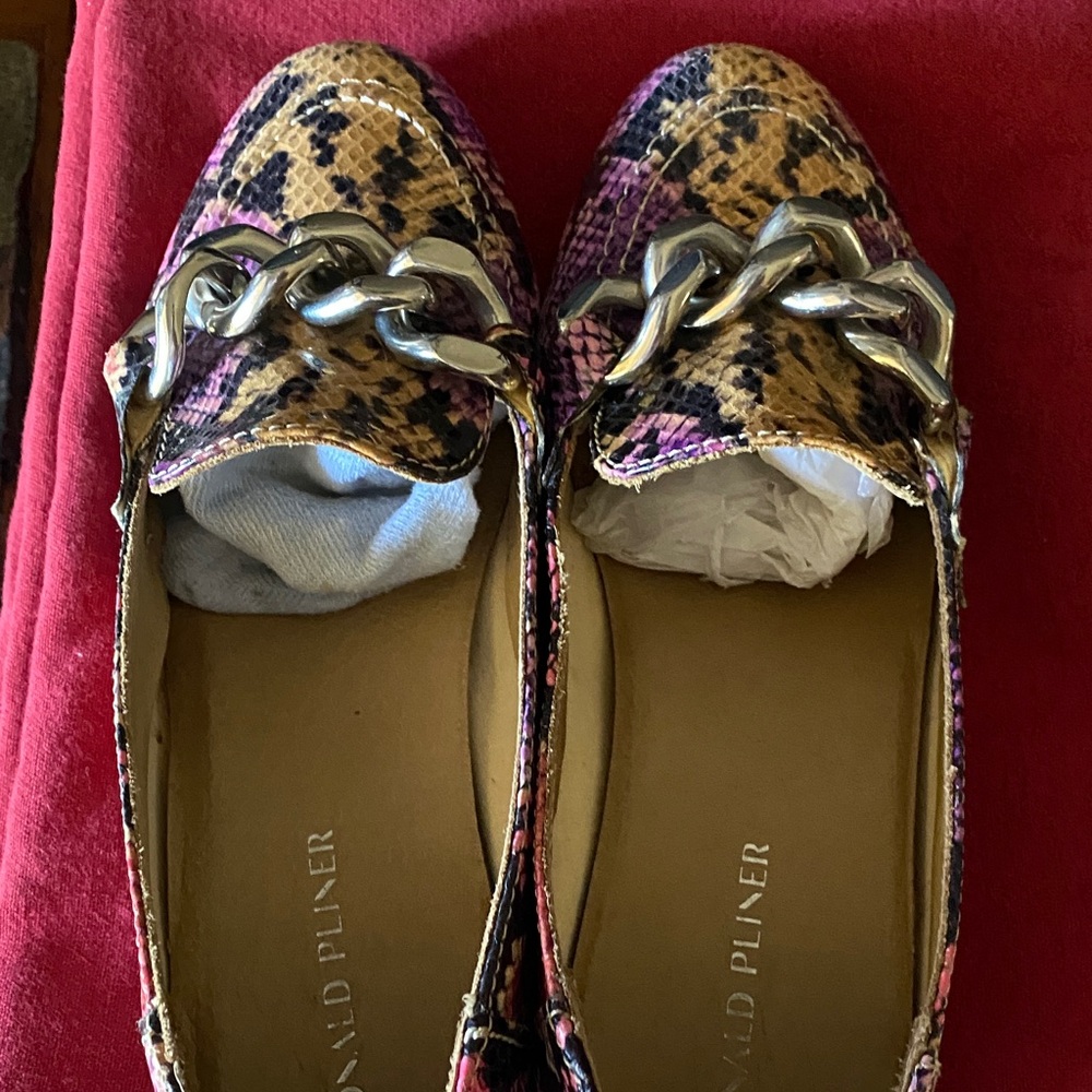 Donald J. Pliner Women's Pink and Brown Snake Print Loafers